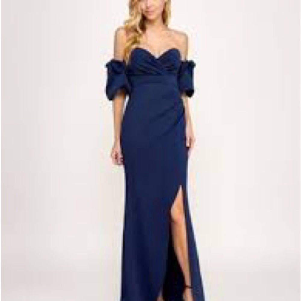 Emerald Sundae Strapless Navy Dress